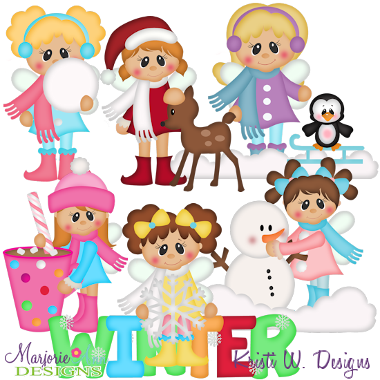 Winter Fairies 2 SVG Cutting Files Includes Clipart - Click Image to Close